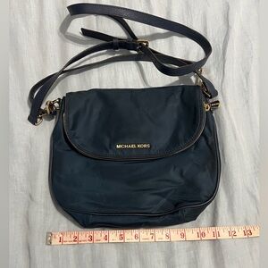 Michael Kors Blue Bedford Nylon Flap Crossbody